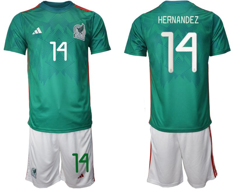 Men 2022 World Cup National Team Mexico home green #14 Soccer Jerseys->mexico jersey->Soccer Country Jersey